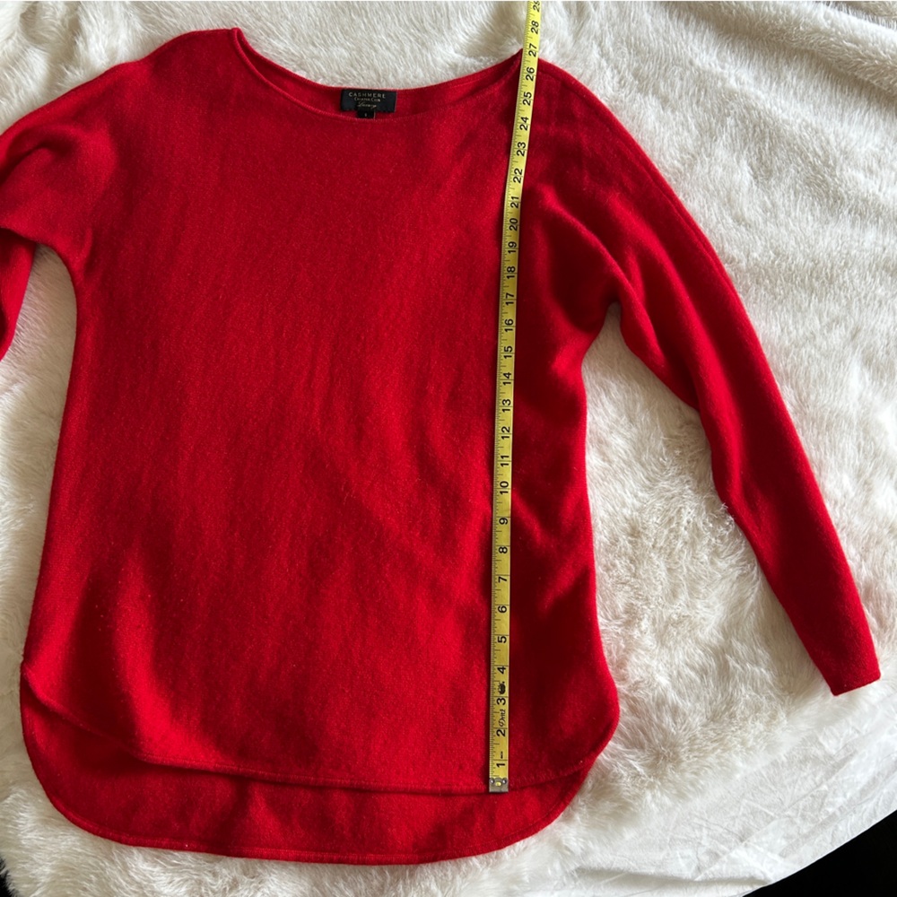 Charter Club Red Cashmere Boat Neck Swester, S - Picture 8 of 8